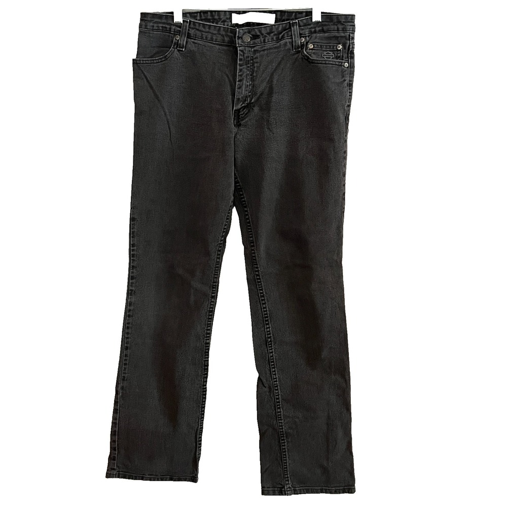 Harley Davidson Jeans Womens 14L Black Straight High Rise Motorcycle Biker Denim